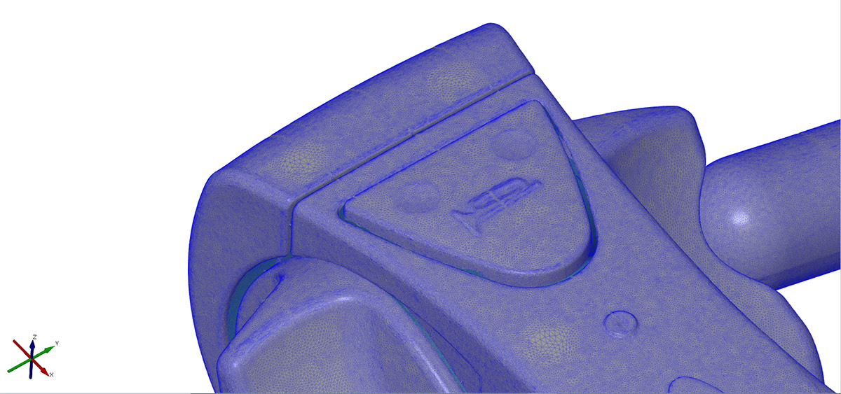 Forma Moulds Truck Handle Mesh Data with point density captured with 3D scanning | T3DMC