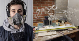 Artist Jacob Chandler and The Final Furlong Sculpture production model | T3DMC